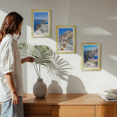 Photo frame wall Landscape architecture views of the city of Oia Santorini Greece