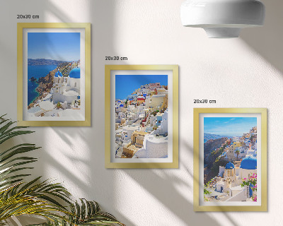 Photo frame wall Landscape architecture views of the city of Oia Santorini Greece