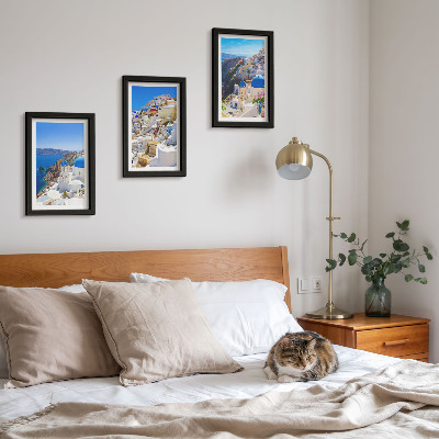 Photo frame wall Landscape architecture views of the city of Oia Santorini Greece