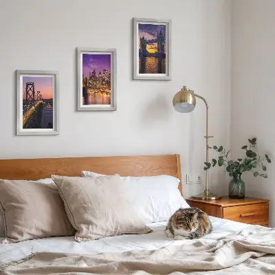 Photo frame wall Sunset Bridges and Cityscapes