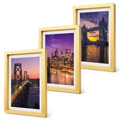 Photo frame wall Sunset Bridges and Cityscapes