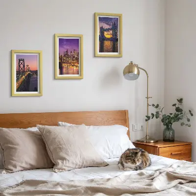 Photo frame wall Sunset Bridges and Cityscapes
