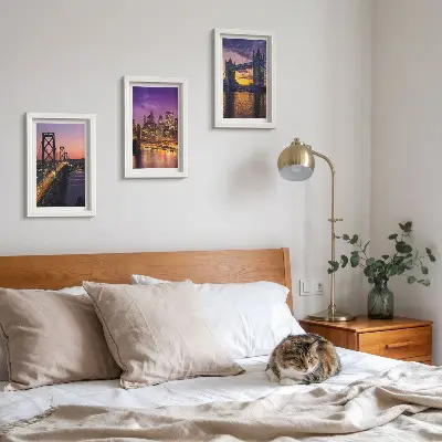 Photo frame wall Sunset Bridges and Cityscapes