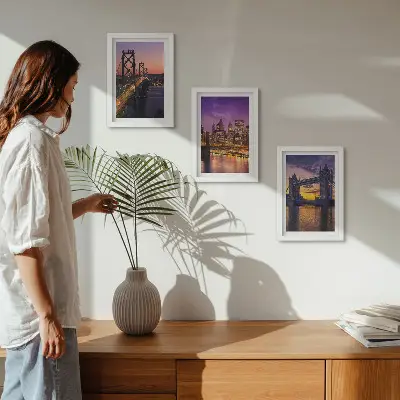 Photo frame wall Sunset Bridges and Cityscapes