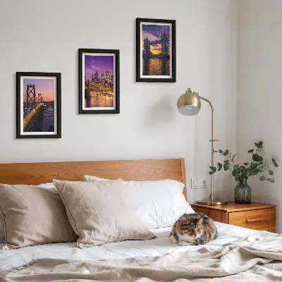 Photo frame wall Sunset Bridges and Cityscapes