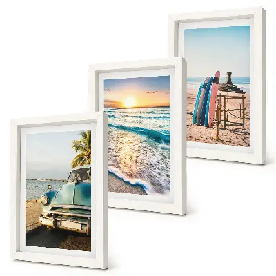 3-piece wall art set featuring a Miami sunset view over the sea