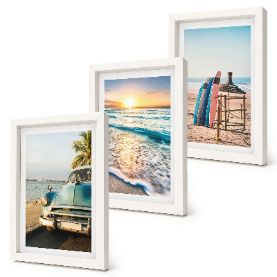 3-piece wall art set Miami vacation views sunset over the sea