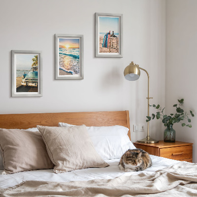 3-piece wall art set Miami vacation views sunset over the sea
