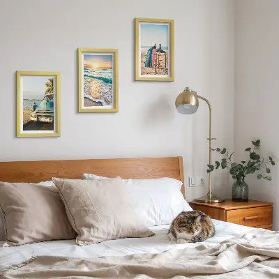 3-piece wall art set featuring a Miami sunset view over the sea