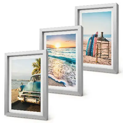 3-piece wall art set featuring a Miami sunset view over the sea