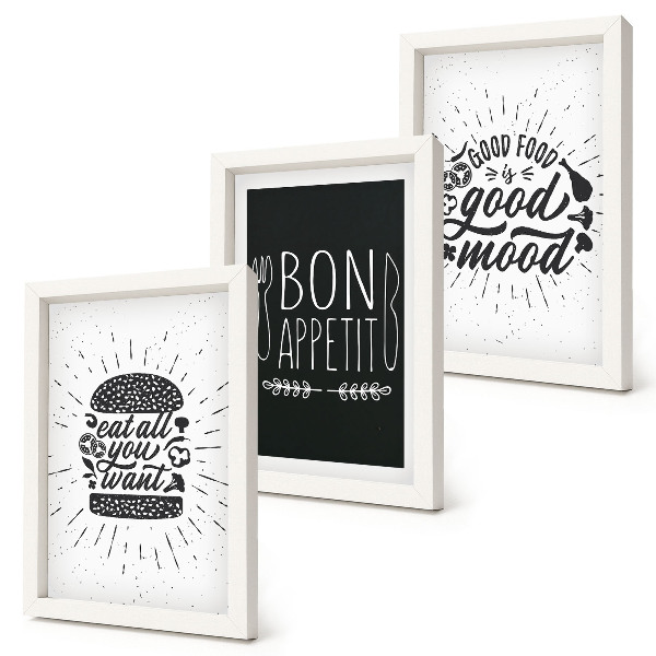 Photo frame wall Graphics with food and culinary slogans