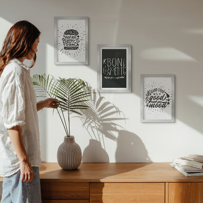 Photo frame wall Graphics with food and culinary slogans