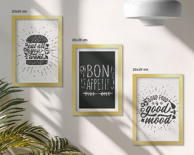 Photo frame wall Graphics with food and culinary slogans