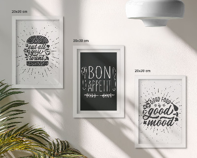 Photo frame wall Graphics with food and culinary slogans