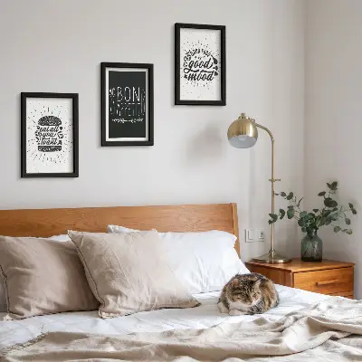 Photo frame wall gallery set with food and culinary slogans