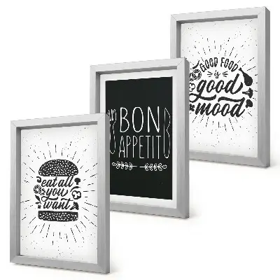 Photo frame wall gallery set with food and culinary slogans