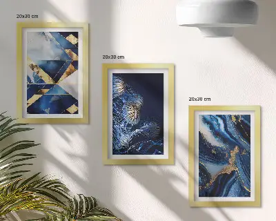 3-piece wall art set Abstract elegant patterns with accents