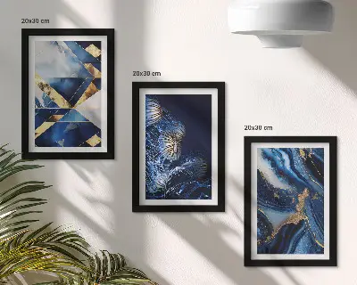 3-piece wall art set Abstract elegant patterns with accents