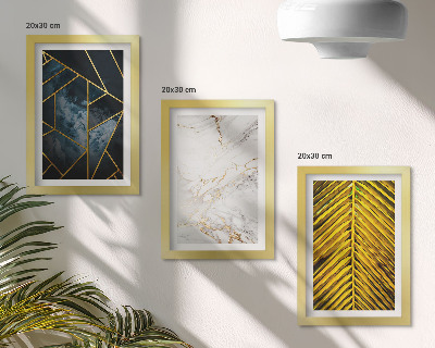 Framed triptych Modern geometric patterns and natural plant motifs