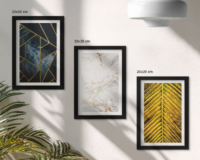 Framed triptych Modern geometric patterns and natural plant motifs