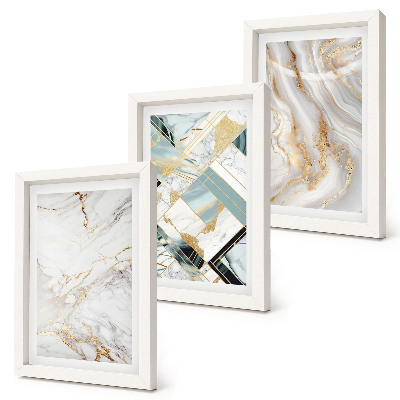 Framed triptych Elegant, fashionable abstract marble patterns