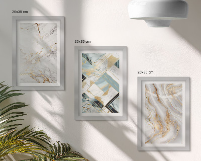 Framed triptych Elegant, fashionable abstract marble patterns