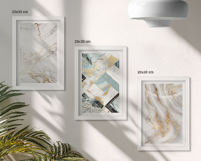 Framed triptych Elegant, fashionable abstract marble patterns