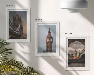 Photo frame wall Views of London with the bridge and Big Ben