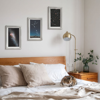 Photo frame wall Space landscapes with the constellation Pisces and galaxies