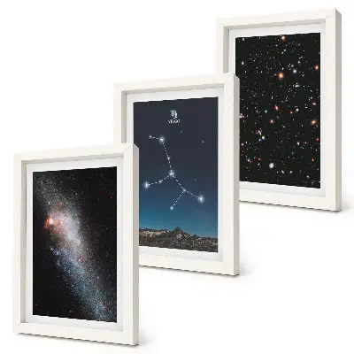 3-piece wall art set featuring a galaxy view of the Virgo constellation