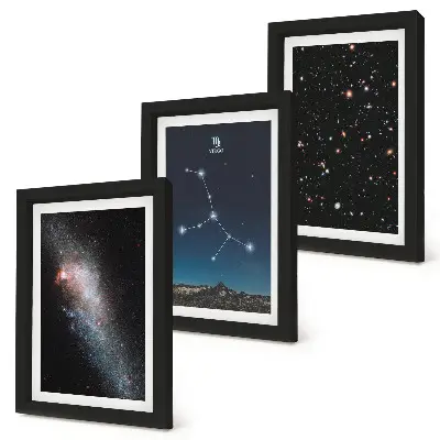 3-piece wall art set featuring a galaxy view of the Virgo constellation