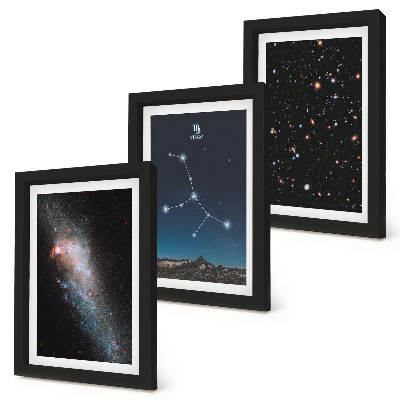 3-piece wall art set Virgo constellation galaxy view of the universe