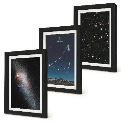 Photo frame wall gallery with Capricorn constellation galaxy and stars design