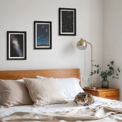Photo frame wall gallery with Capricorn constellation galaxy and stars design