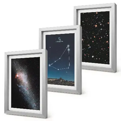 Photo frame wall gallery with Capricorn constellation galaxy and stars design