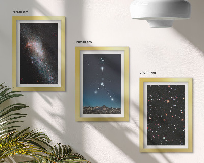 3-piece wall art set Space with the Cancer constellation galaxy and stars
