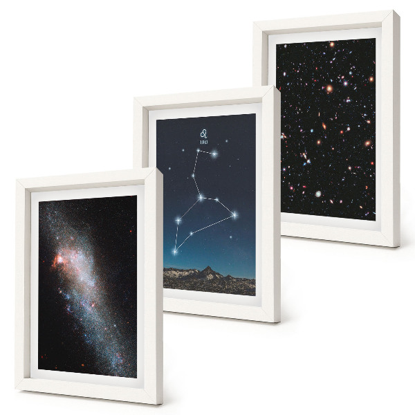 3-piece wall art set Leo constellation galaxy and outer space