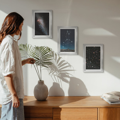 3-piece wall art set Leo constellation galaxy and outer space