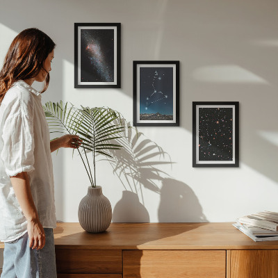 3-piece wall art set Leo constellation galaxy and outer space