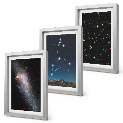 3-piece wall art set Leo constellation galaxy and outer space