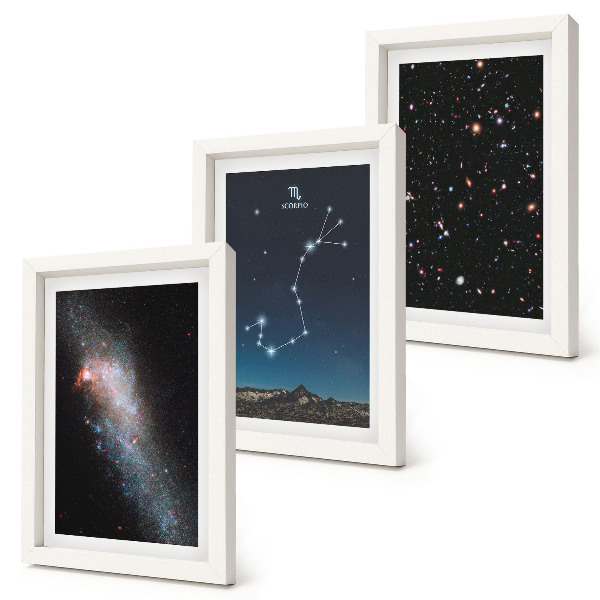 Photo frame wall Cosmic landscapes of galaxies and the constellation of Scorpius