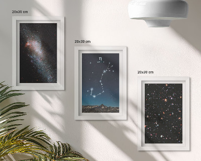 Photo frame wall Cosmic landscapes of galaxies and the constellation of Scorpius