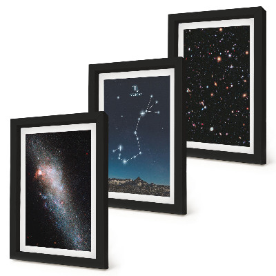 Photo frame wall Cosmic landscapes of galaxies and the constellation of Scorpius