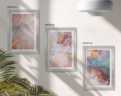 3-piece wall art set Abstract patterns in pastel colors with accents
