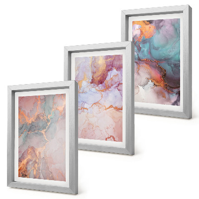 3-piece wall art set Abstract patterns in pastel colors with accents