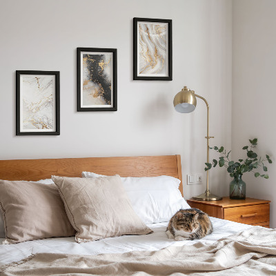 Photo frame wall Abstract patterns in shades of white and black