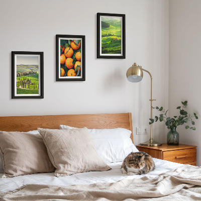 Photo frame wall Italian countryside landscape with oranges and nature