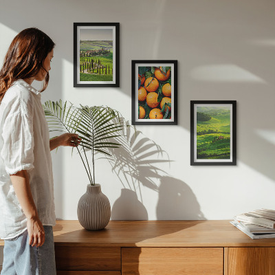 Photo frame wall Italian countryside landscape with oranges and nature