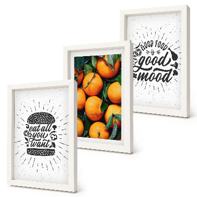3-piece wall art set Kitchen motifs and juicy oranges