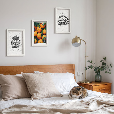 3-piece wall art set Kitchen motifs and juicy oranges
